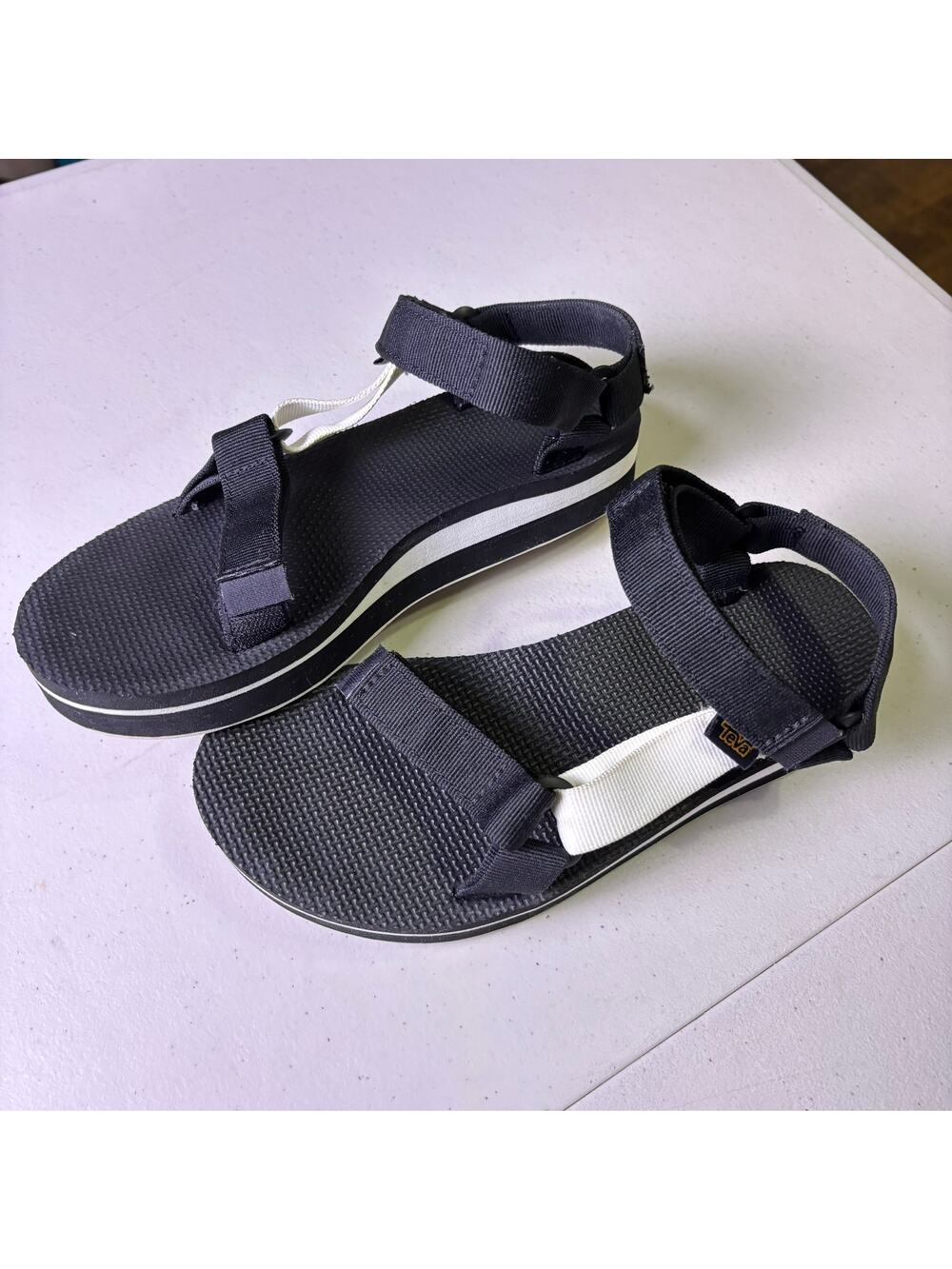 Teva Women's Midform Universal Sandals Bloack and White Outdoor Travel Summer 8